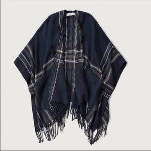 Abercrombie plaid poncho